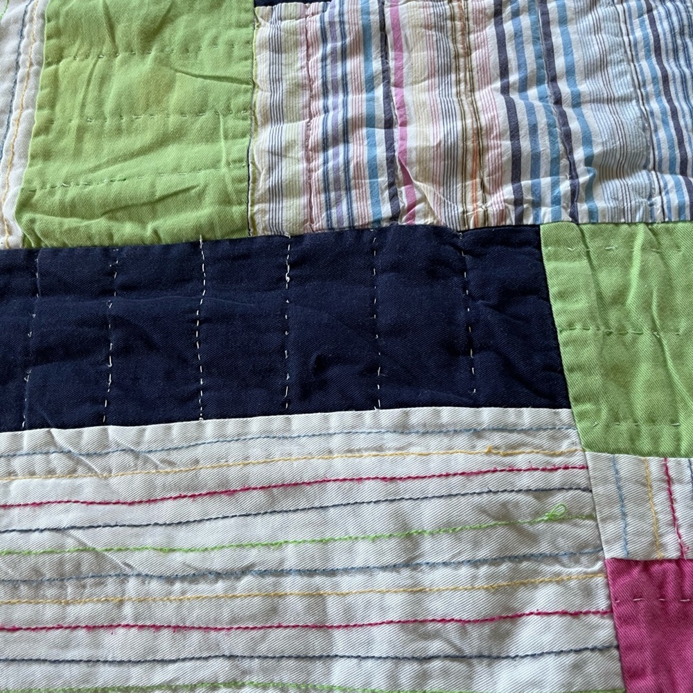 Striped and Solid Patchwork Table Runner - Picture 3 of 4